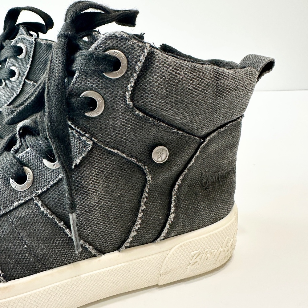Blowfish Malibu Corrine Women's High-Top Sneakers Size 5.5 Washed Gray Zip-Up - Picture 7 of 14